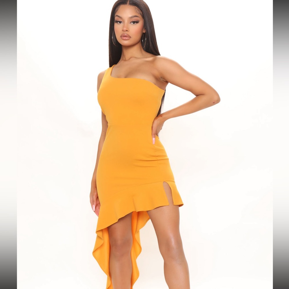 Mustard Asymmetrical Dress